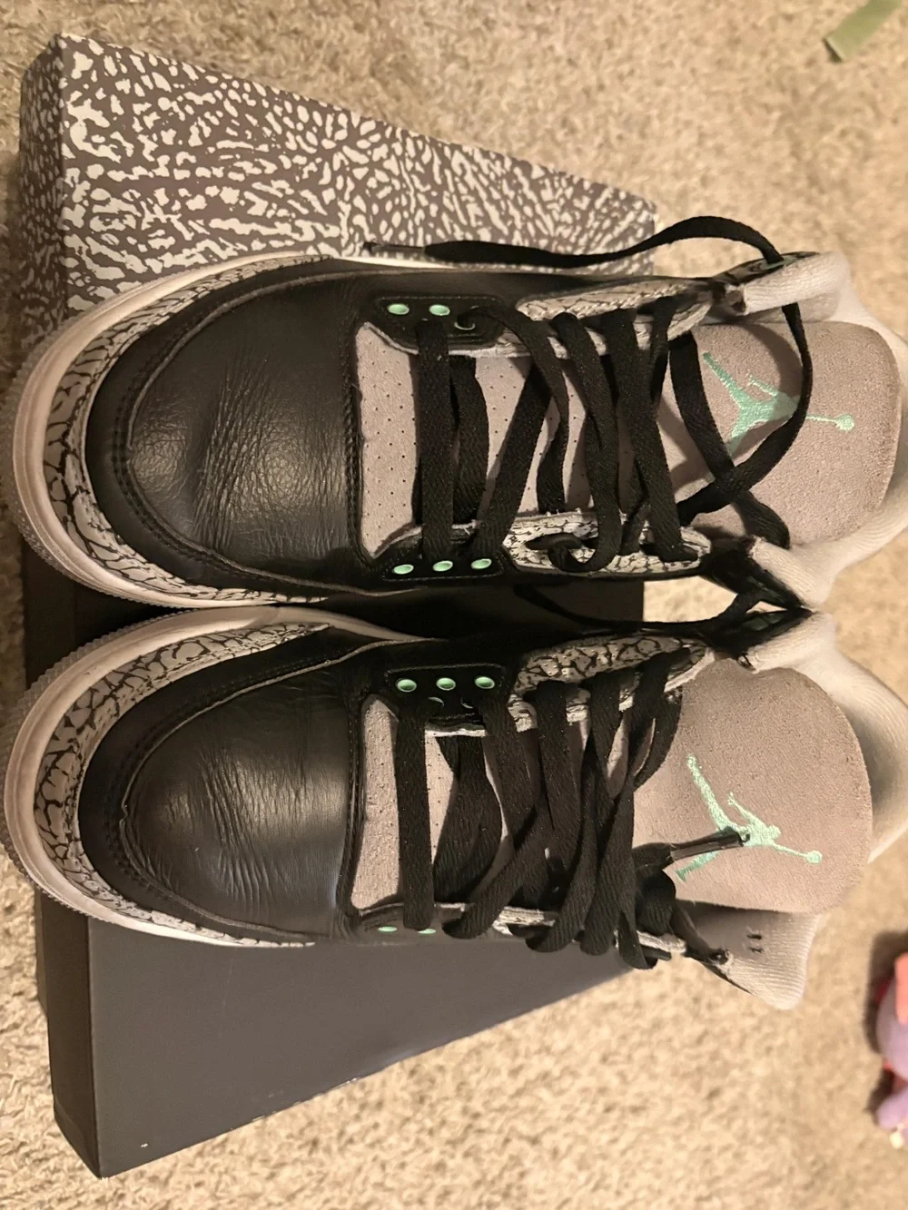 Jordan Grey and White Elephant Print Shoe Box